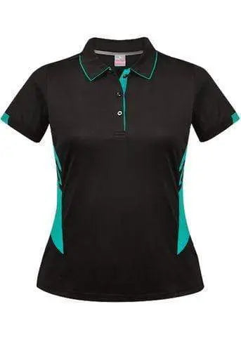 Aussie Pacific Ladies Tasman Polo Shirt 2311 Casual Wear Aussie Pacific Black/Teal 6
